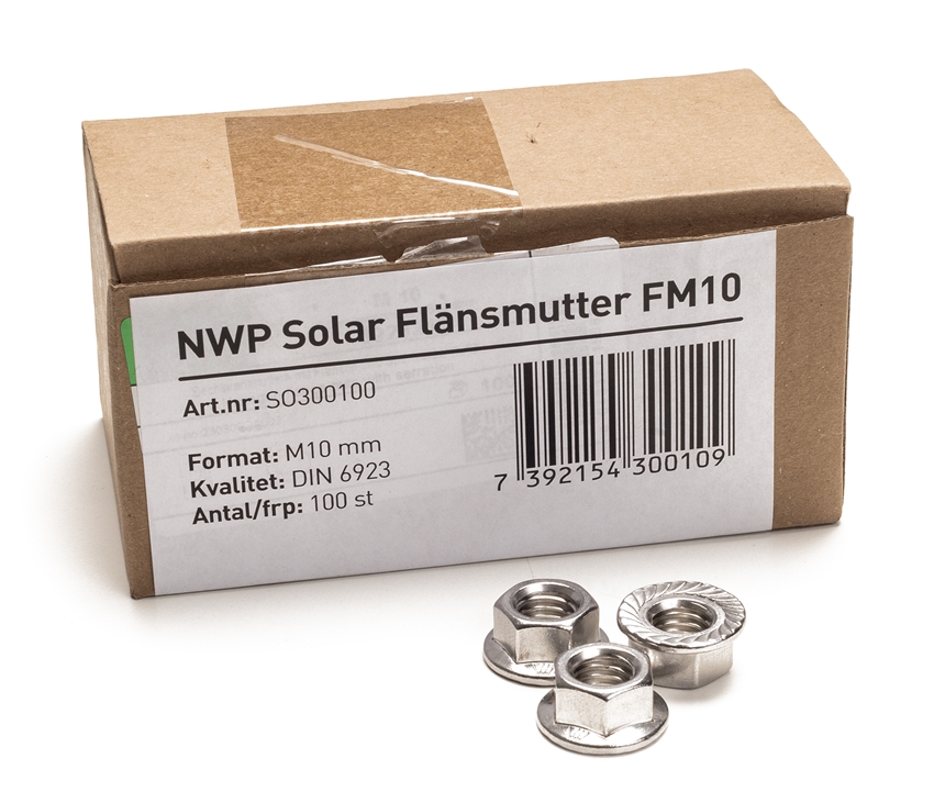  NWP Solar Flänsmutter FM10 - M10 - 2