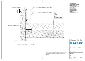 Mataki Konstruktion bim tak - Inbyggda tätskikt - Uppdragning av tätskikt över krön